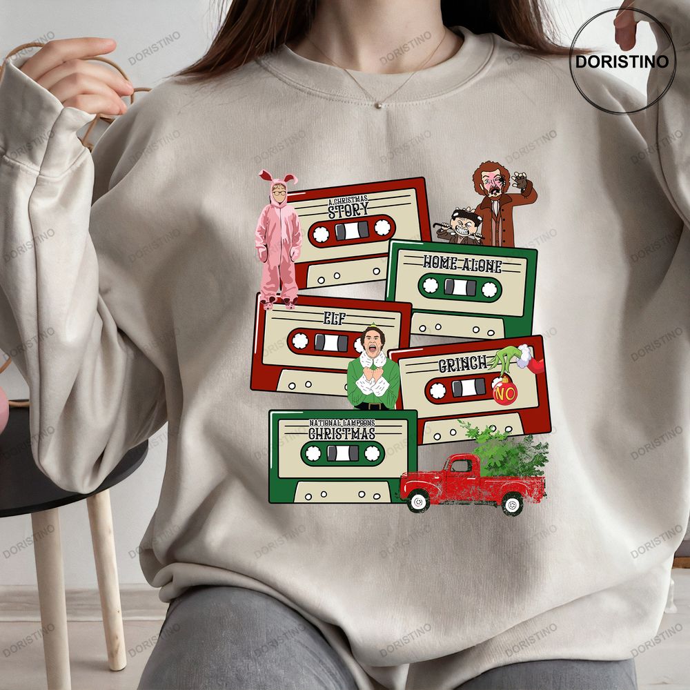 Vintage Christmas Movie Cassette Tape Style