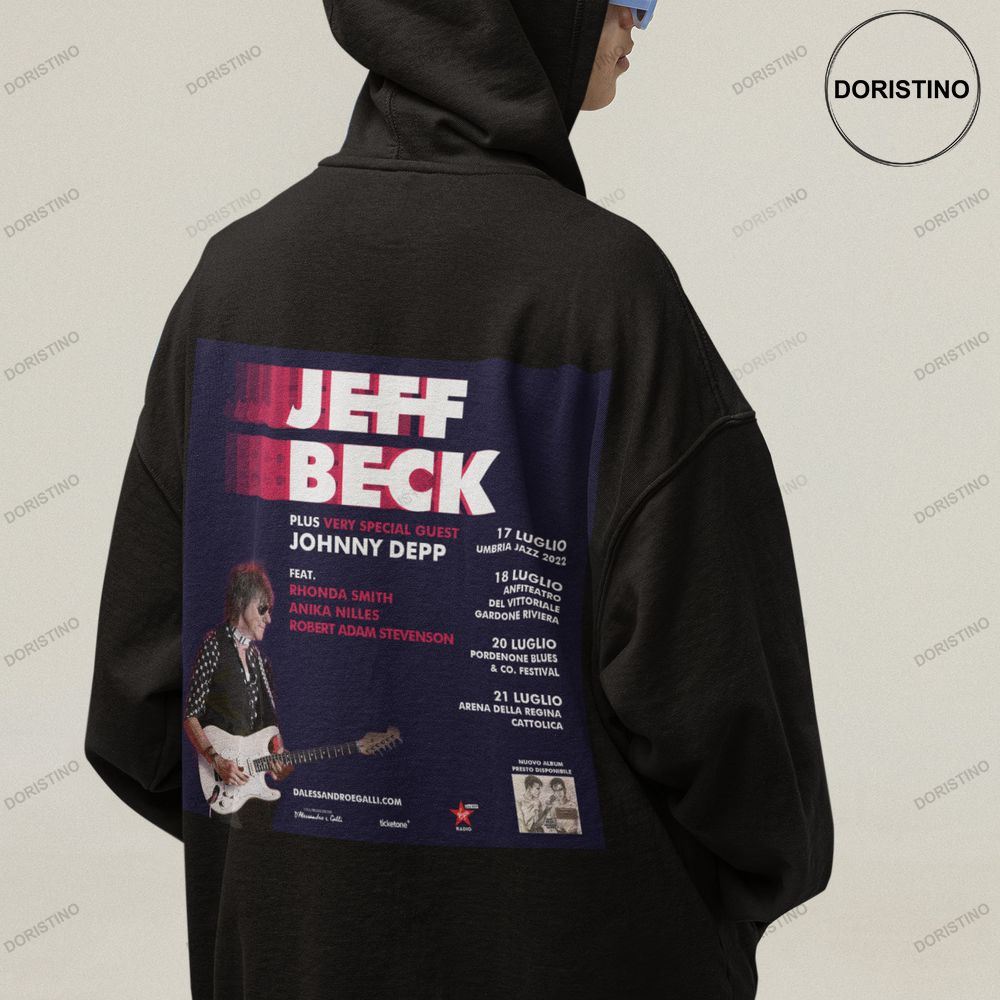 Back Side Johnny Depp Jeff Beck 2022 North American Tour Shirts