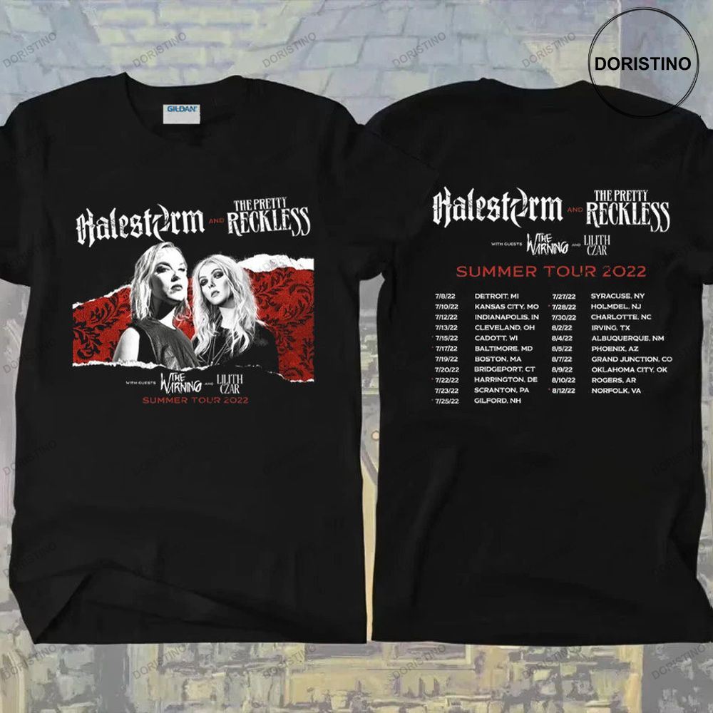 Halestorm And The Pretty Reckless 2022 Us Summer Tour Shirts