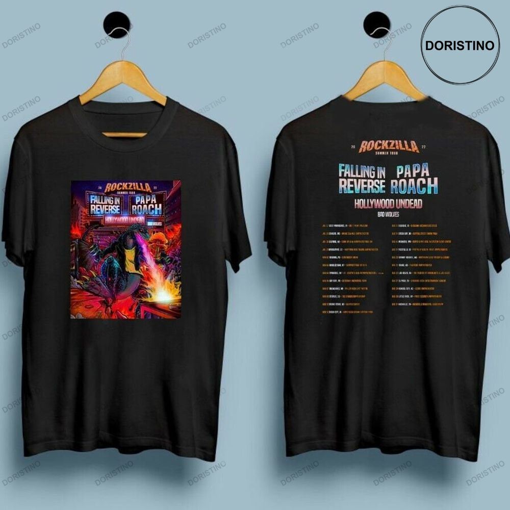 Rockzilla Summer Tour 2022 Falling In Reverse Papa Roach Bad Shirts