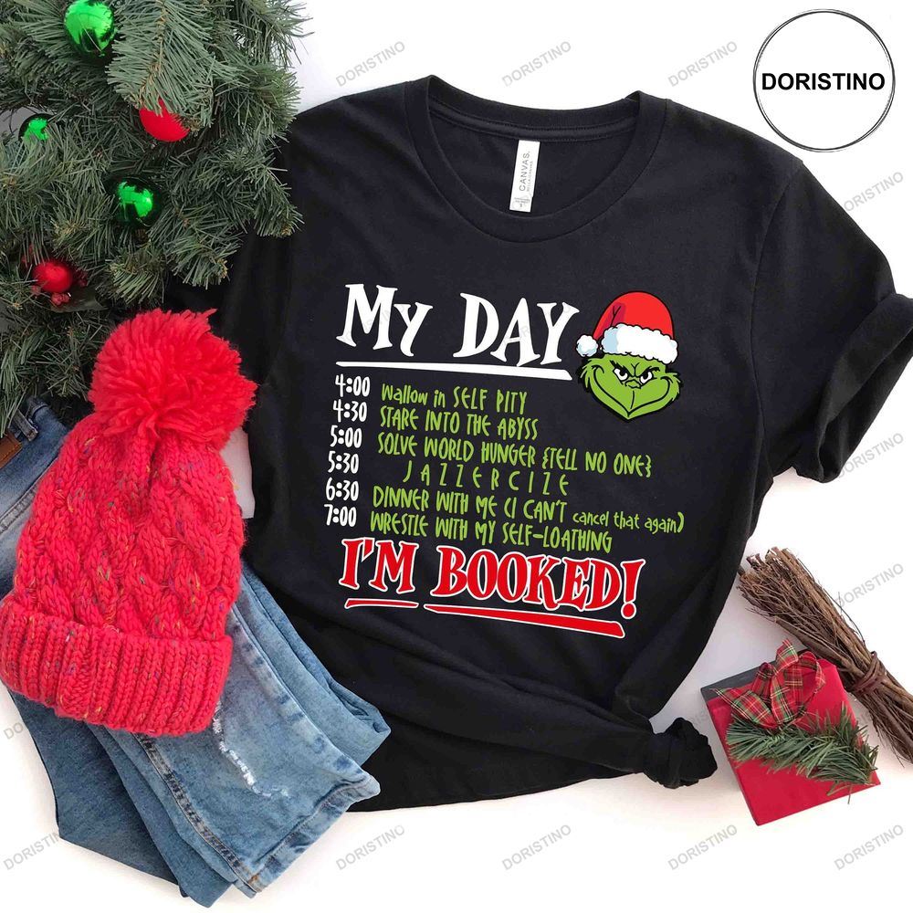 Im Booked Funny Grinch Christmas Holiday Shirt