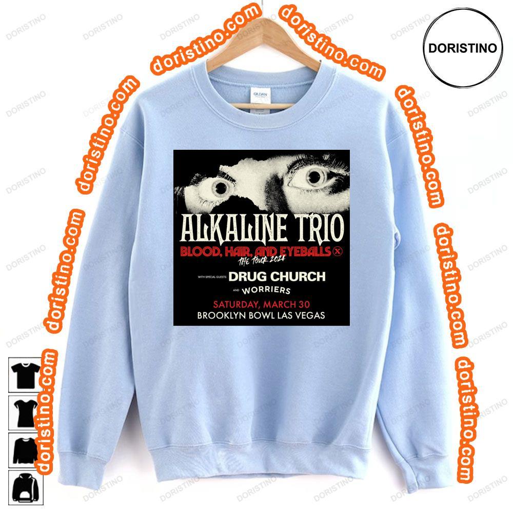 Alkaline Trio Blood Hair And Eyeballs The Tour 2024 Sweatshirt Long Sleeve Hoodie