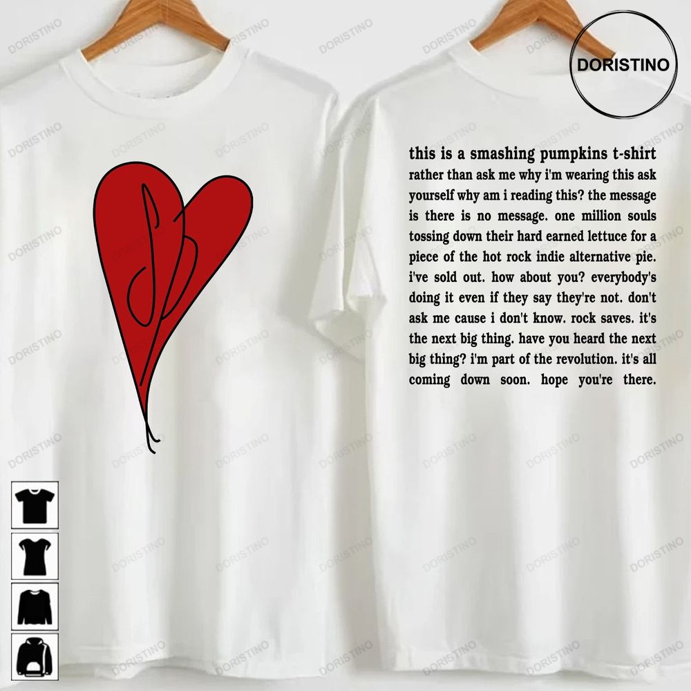 1993 Smashing Pumpkins Heart Manifesto Siamese Dream Logo Tour Limited T-shirt