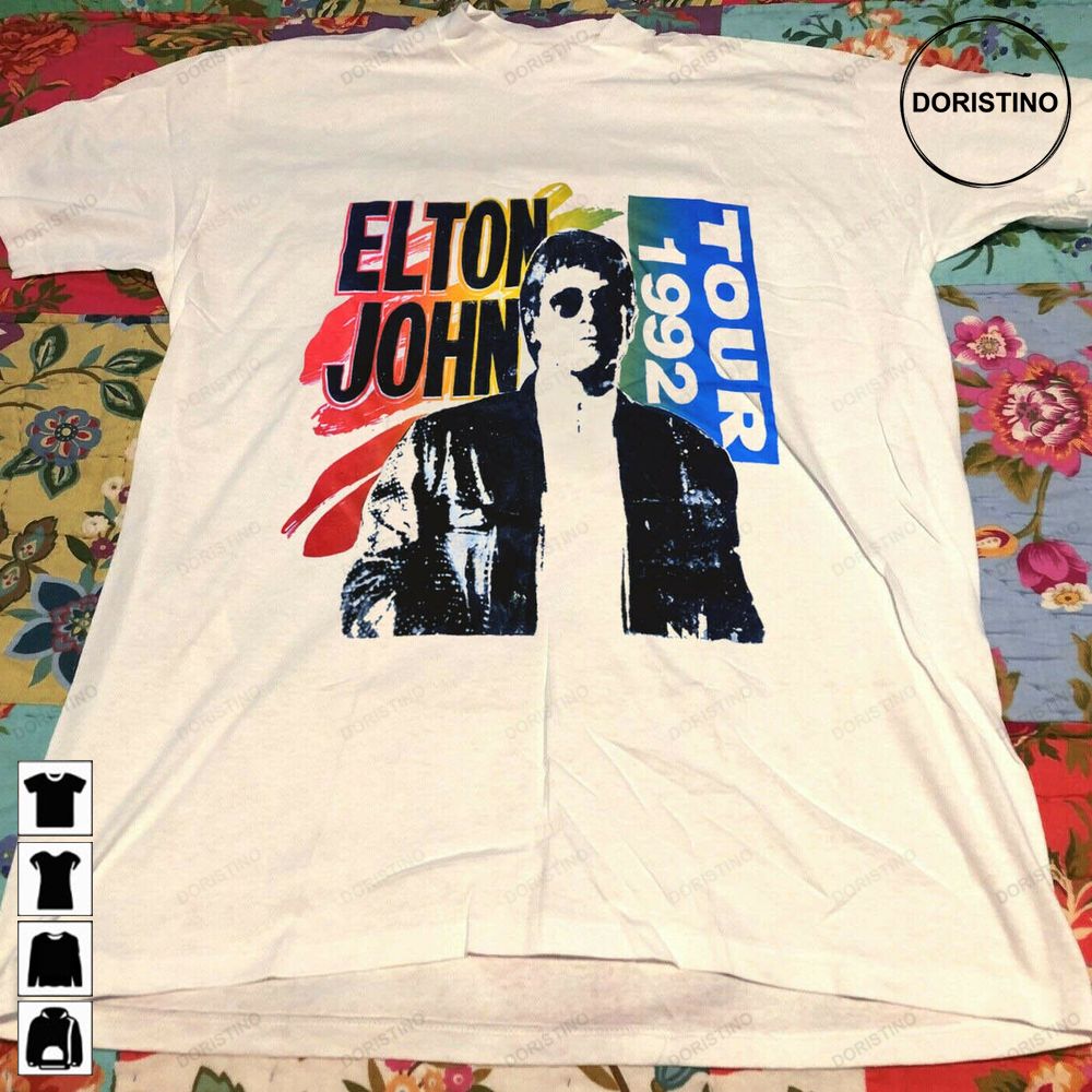 New Elton John Usa Tour 1992 Single Stitch Crazy Size Awesome Shirt