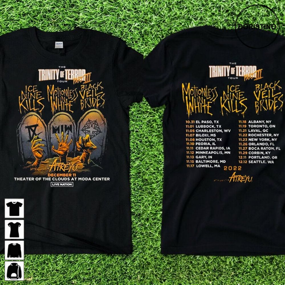 Trinity Of Terror The Tour 2022 Part 3 Ice Nine Kills Miw Band Awesome Shirt