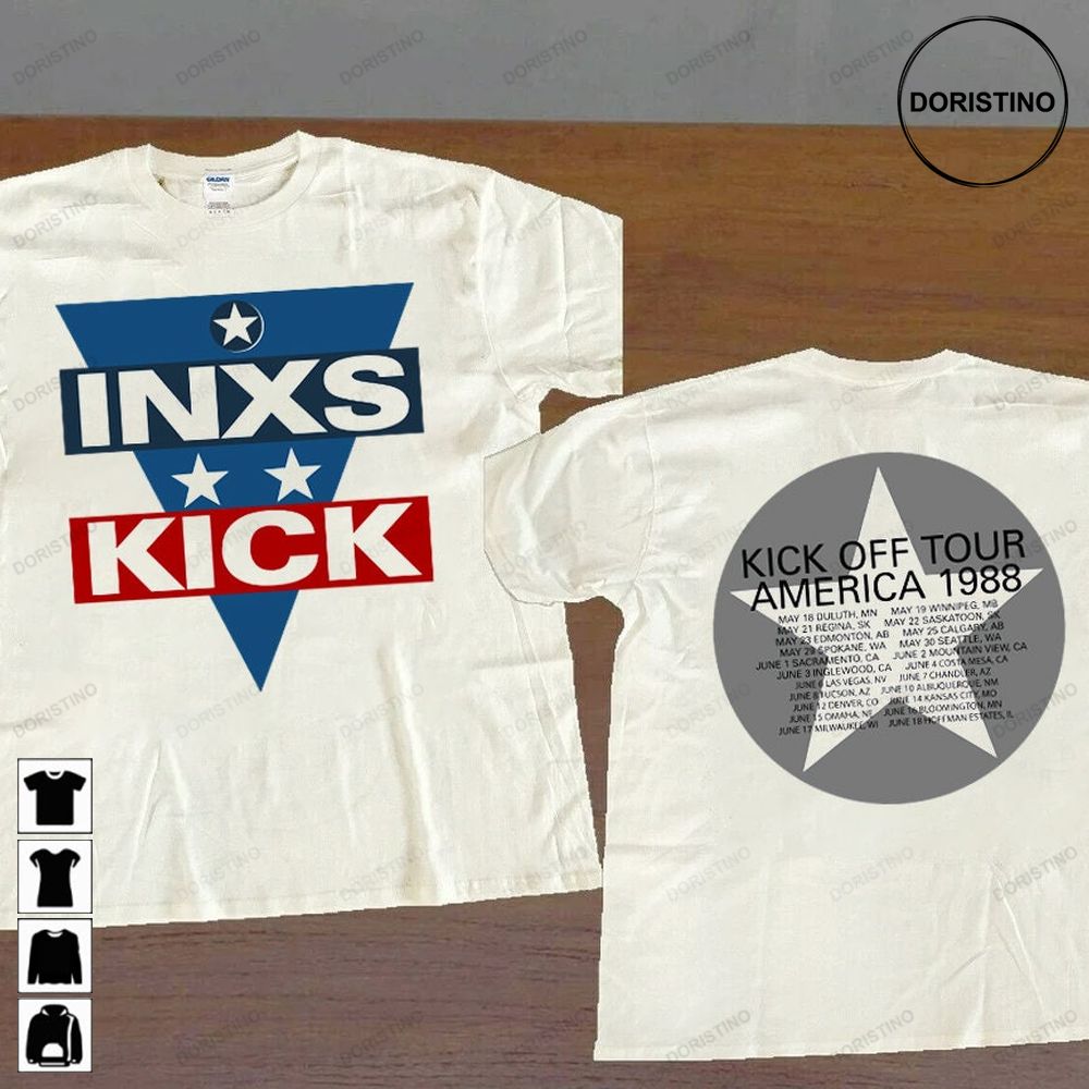 Vintage Inxs Kick Off America Tour 1988 Star Band Rock Concert Trending Style