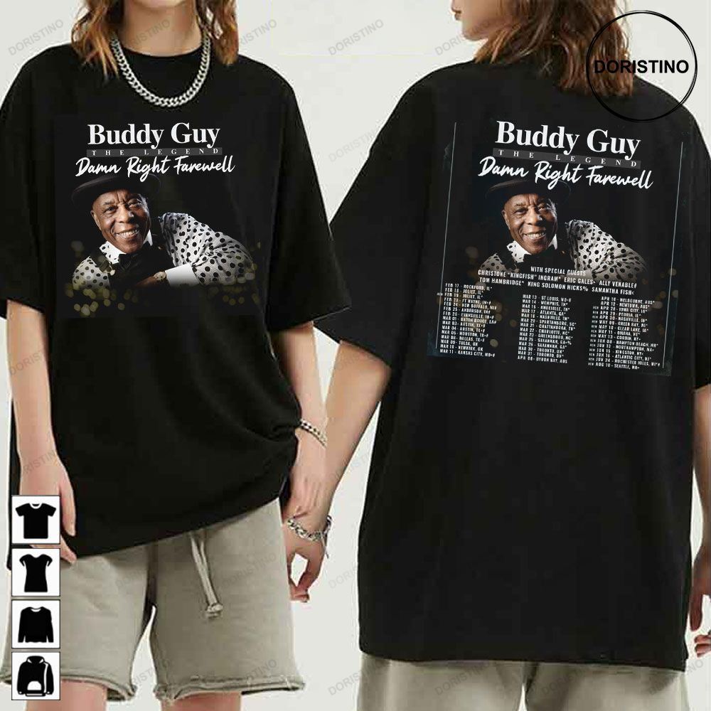 2023 The Legend Damn Right Farewell Buddy Guy Limited T-shirt