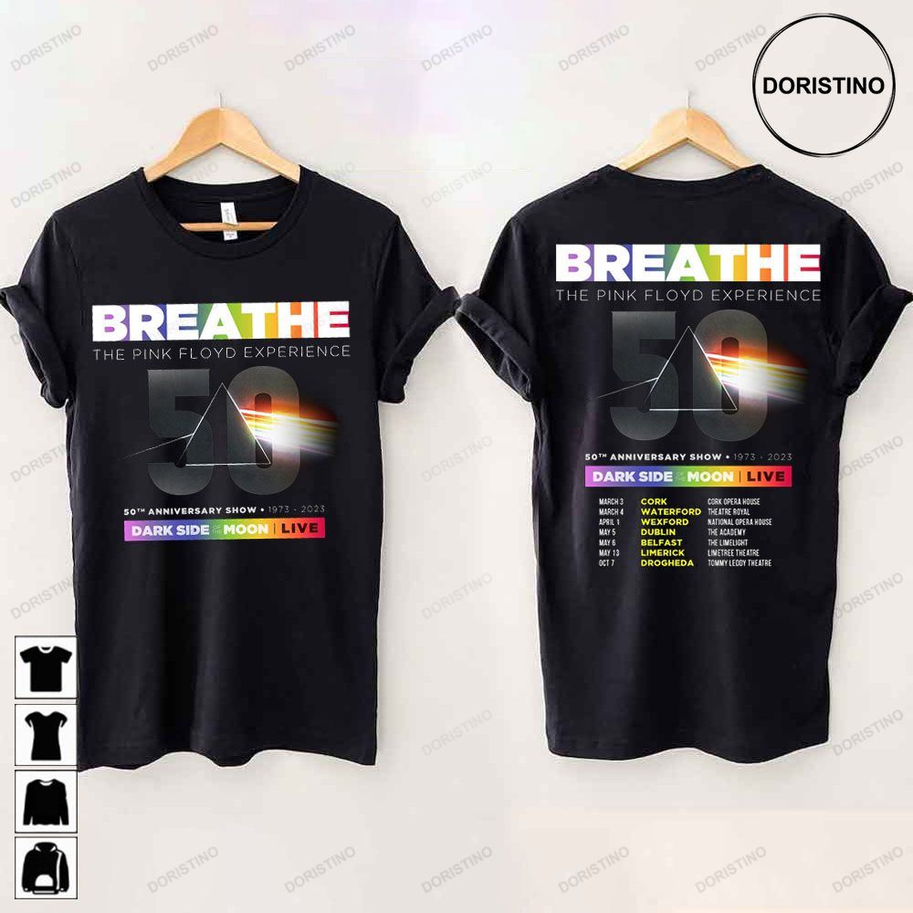 50th Anniversary Show 1973 2023 Breathe The Pink Floyd Experience Dates Awesome Shirt