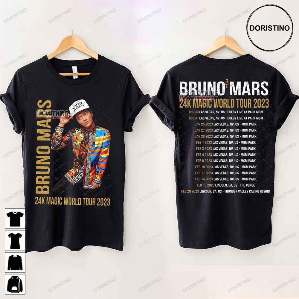 Bruno Mars 24k Magic World Tour 2023 Limited T-shirt