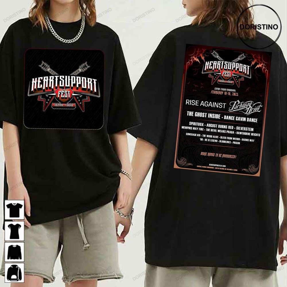 Heart Support Fest Rise Against 2023 Tour Awesome Shirt