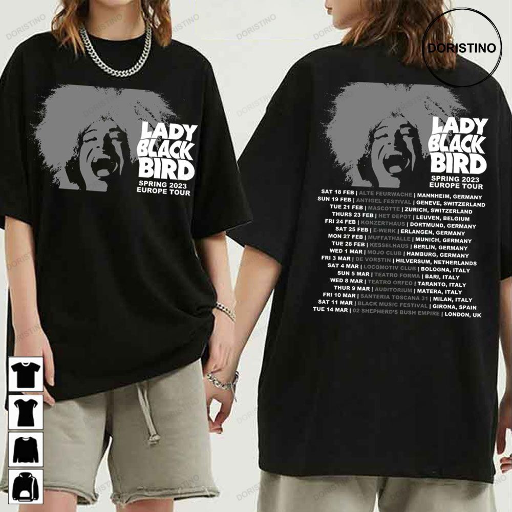 Spring 223 Europe Tour Dates Lady Black Bird Limited T-shirt