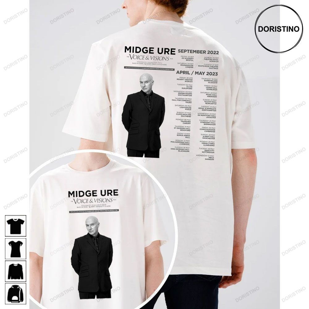The Voices And Visions Uk Tour Dates 2023 Midge Ure Limited T-shirt