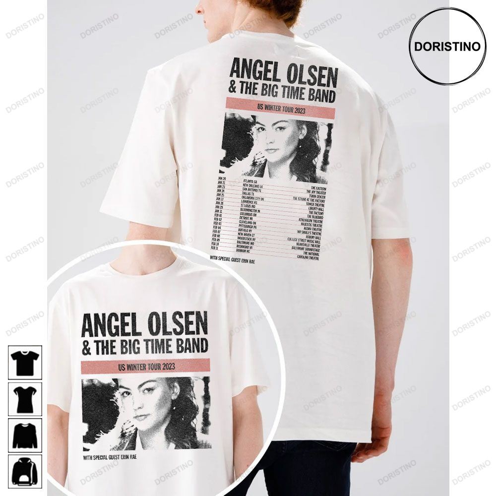 Us Winter Tour 2023 Angel Olsen And The Big Time Band Dates Limited T-shirt