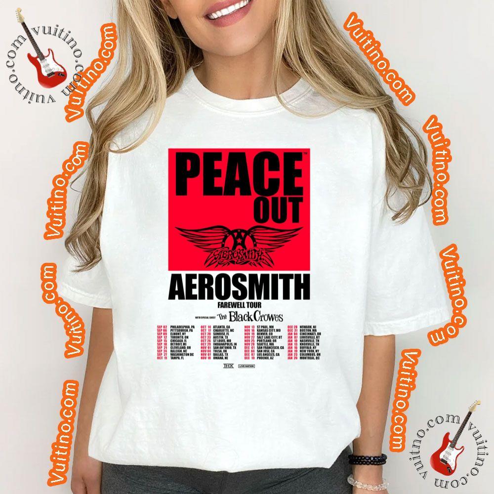 Art Aerosmith With The Black Crowes Peace Out Farewell Tour Dates 2024 Apparel