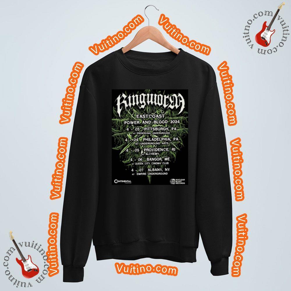 Eastcoast Power And Blood 2024 Ringworm Tour Dates Merch