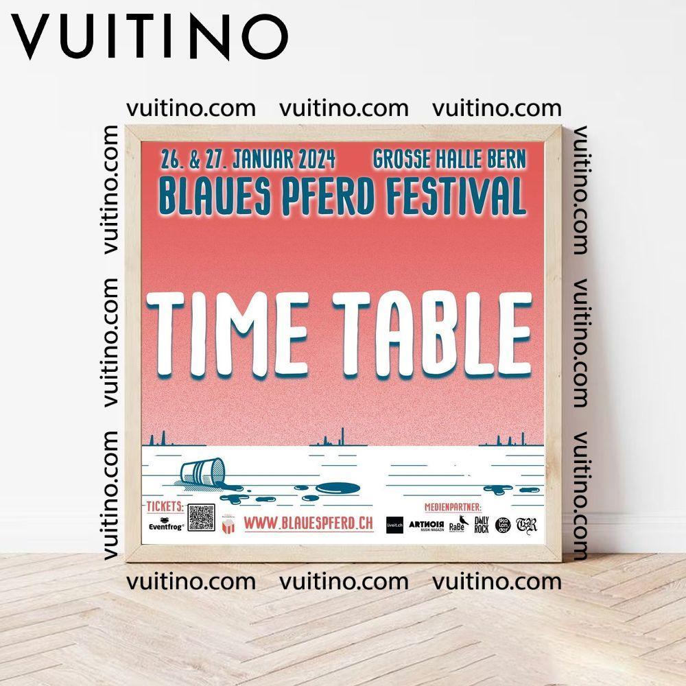 Blaues Pferd Festival Time Table 2024 Square Poster No Frame