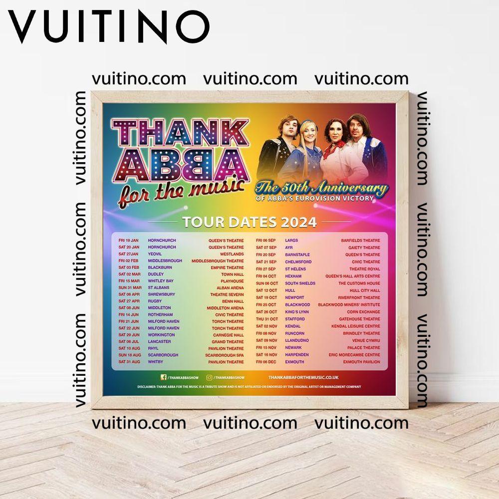 Thank Abba For The Music Uk Tour Dates 2024 No Frame Square Poster