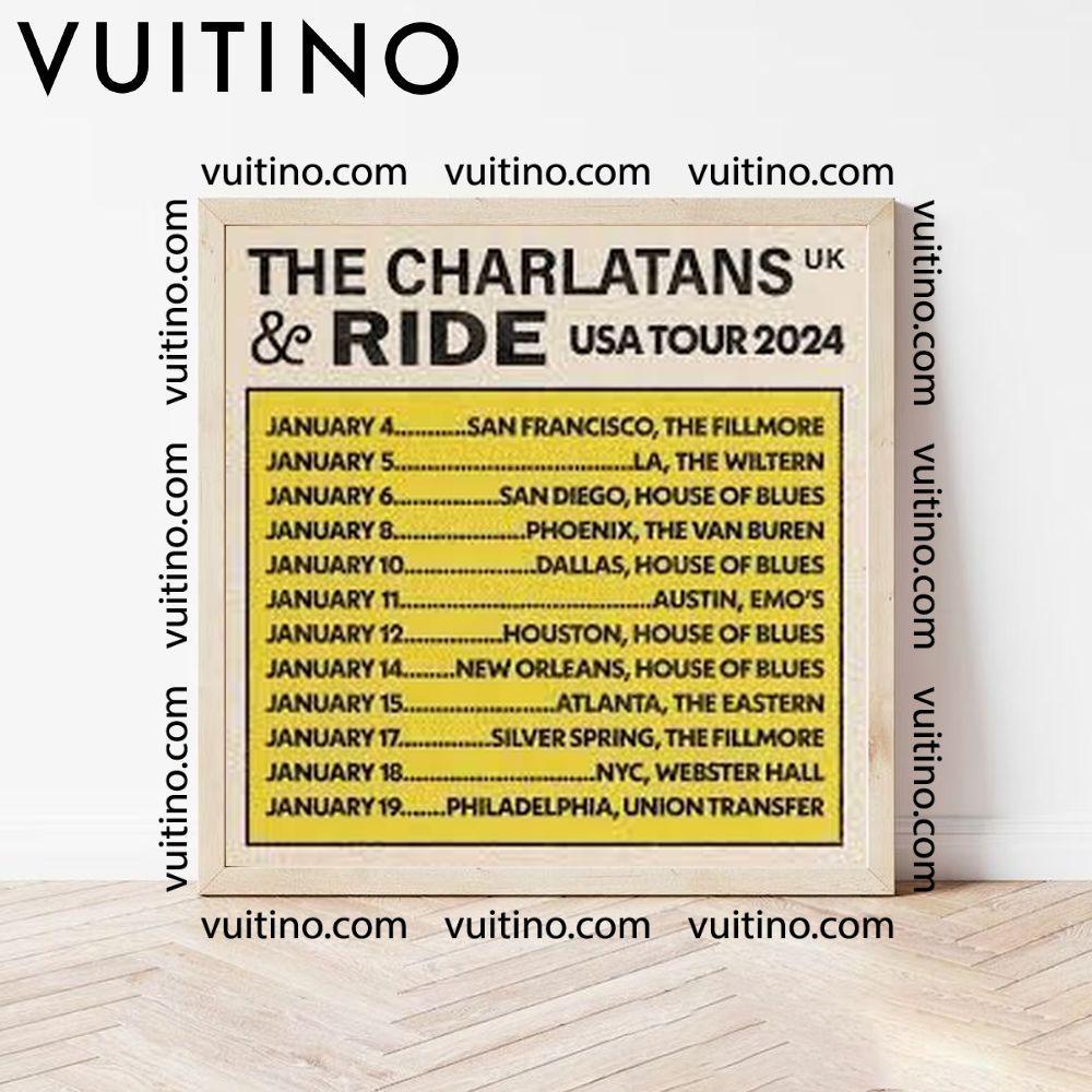 The Charlatans With Ride Tour 2024 Date Square Poster No Frame