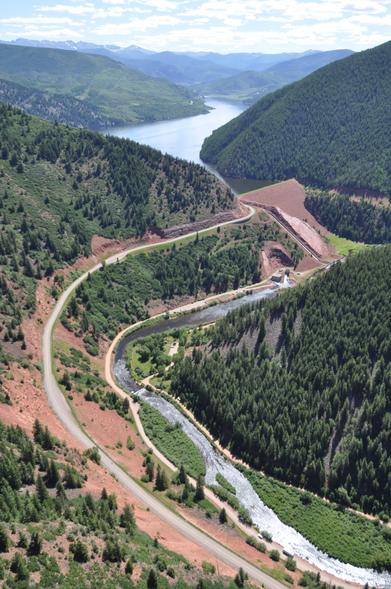 photo - Ruedi Reservoir and dam, Colorado