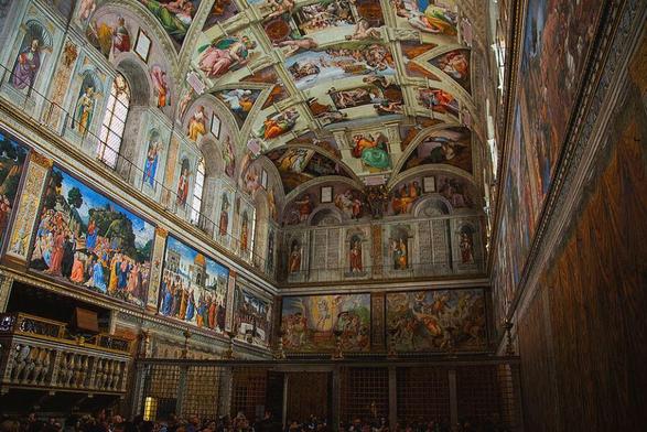 Amazing Ceiling Art of the Sistine Chapel

Visiting the Sistine Chapel is an awe-inspiring experience that combines art, history, and spirituality in one of the Vatican's most treasured spaces. Here's how you might experience it:

Entry and Atmosphere:
Upon entering the Vatican Museums, you'll follow a designated path that winds through various galleries filled with ancient sculptures, tapestries, and paintings. The anticipation builds as you approach the Sistine Chapel, which is often crowded but maintains a hushed, reverent atmosphere. Guards enforce a strict policy of silence to preserve the solemnity of the place.

The Chapel Itself:
The Sistine Chapel is relatively small, considering its fame, measuring about 40.5 meters long, 13.4 meters wide, and 20.7 meters high. Once inside, you're immediately struck by the grandeur of Michelangelo's frescoes. The ceiling, completed between 1508 and 1512, depicts scenes from Genesis, including the iconic "Creation of Adam." The vivid colors and detailed figures seem to come alive under the chapel's lighting, which has been carefully adjusted to protect the art while enhancing visibility.

Image: 
https://fineartamerica.com/featured/amazing-ceiling-art-of-the-sistine-chapel-wayne-moran.html

#SistineChapel #FineArt #masterpiece #Michelangelo #frescoes #vatican #rome #museum #fineart #photography #travel #travelphotography     

#AYearForArt #buyintoArt #fineart #art #FillThatEmptyWall #homedecorideas #homedecor