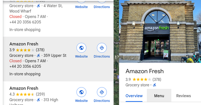 Amazon Fresh on 359 Upper St.