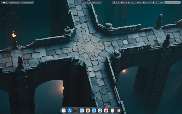Capture d'écran de mon bureau sous #Fedora 42 #gnu #Linux #Fastfetch