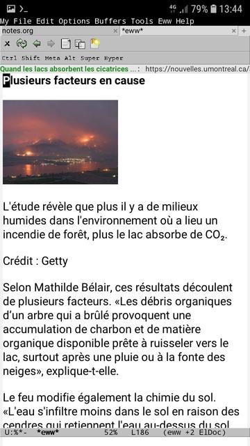 Capture spus android avec le navigateur web eww intégré à emacs