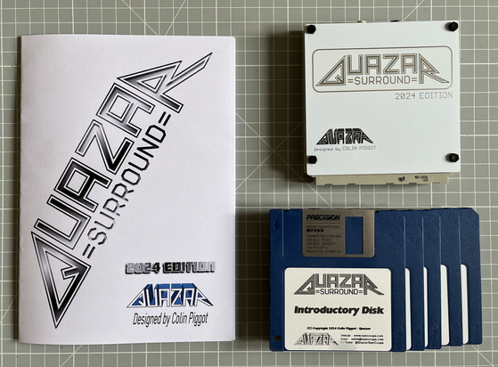 Quazar Surround bundle, with introductory software on floppy disks.