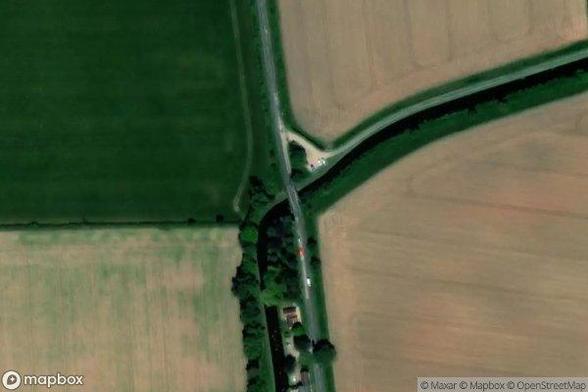 A satellite image of the area containing Bridge 53, Barnby Moor Wharf Bridge. Provided by MapBox.