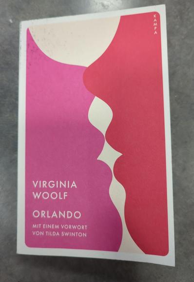 The image shows the cover of a german version of Virgina Woolfs "Orlando"