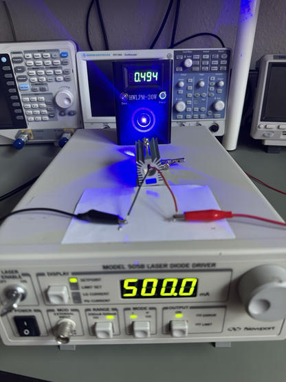Testing the full 500mA with a blue laser diode