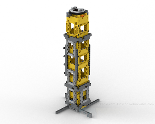 A Tower Crane with the ability to insert new modules. In the real world it is called a "self-climbing tower crane". It is a concept and therefore does not have the top beam, but just the structure beneath.