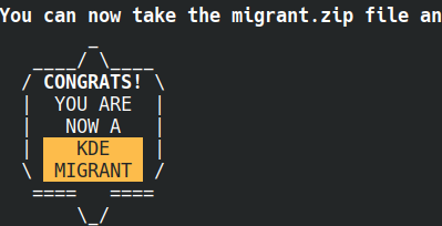 you are now a kde migrant