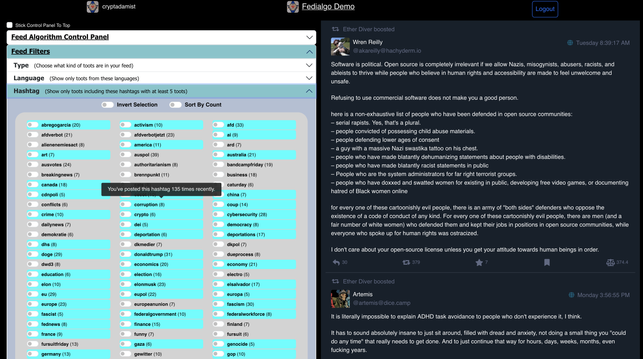 screenshot of fedialgo