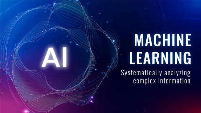 "A conceptual illustration of machine learning with interconnected data nodes, algorithms, and digital brain graphics representing AI and intelligent computing."