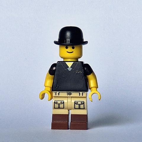 Image is Lego Pete Carrier looking very smart in a hat.