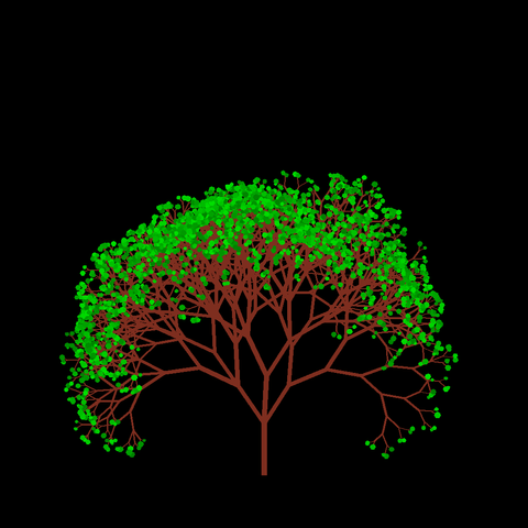 A computer generated fractal tree