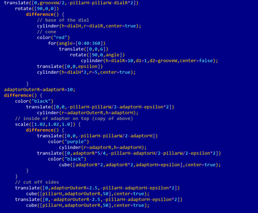 openscad code..