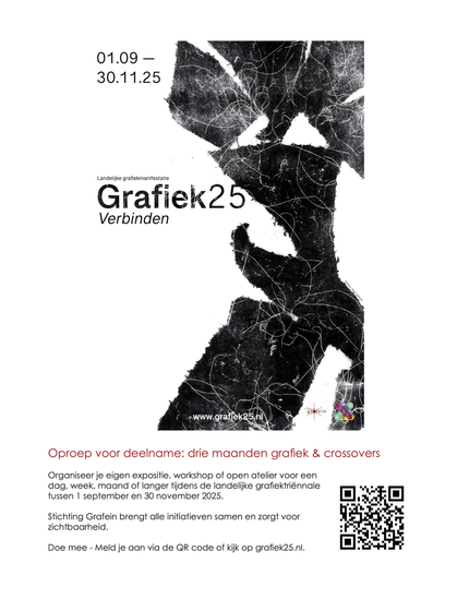 Oproep om deel te nemen aan Grafiek25, de grafiektriënnale die plaatsvindt van 1 september tot en met 30 november 2025.