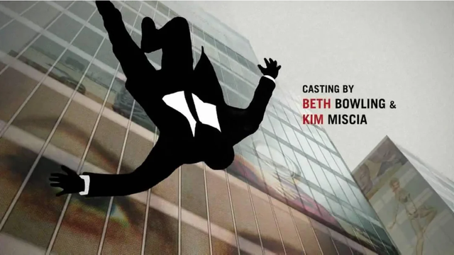 Mad Men intro shot, stylised image of man falling from building