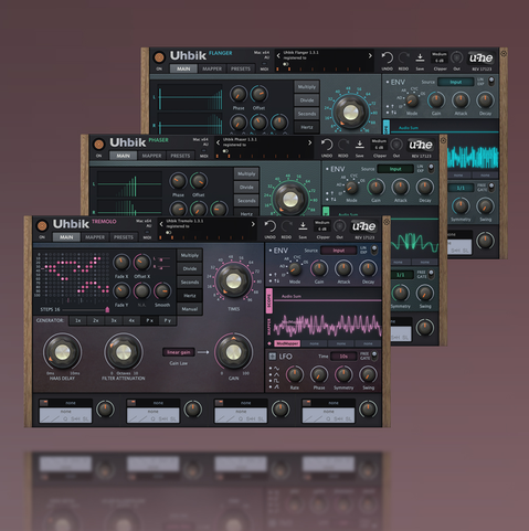 Uhbik Shifter, Uhbik Ambience, Uhbik Grain Dad screen grabs.
