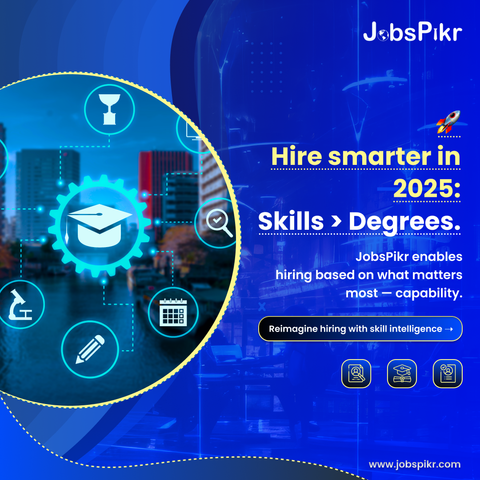 Degrees don’t guarantee readiness — skills do.
JobsPikr helps you shift from résumé keywords to skill-based sourcing that actually matches capability with company needs.

📊 Access skill-fit dashboards, salary benchmarks, and actionable insights.

🔍 Explore skill intelligence hiring with JobsPikr:

https://bit.ly/3GL6AZl

#SkillBasedHiring #TalentIntelligence #HiringTrends2025 #DataDrivenRecruiting #FutureOfWork #JobsPikr