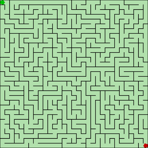 A computer generated 31 by 31 maze.