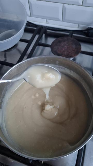 Making flour-based glue for papier mache