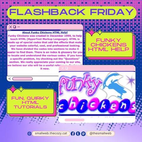 Flashback Friday - Funky Chickens HTML Help | smallweb.thecozy.cat