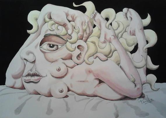 Pen and colour pencils on Paper