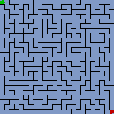 A computer generated 24 by 24 maze.
