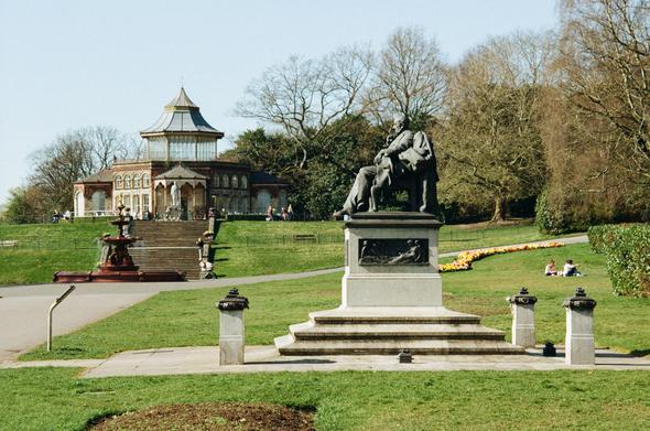 Statue of Sir Francis Sharp Powell in Mesnes Park, Wigan.