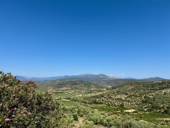 Distant mountains in the north-east Peloponnese from Mycenae