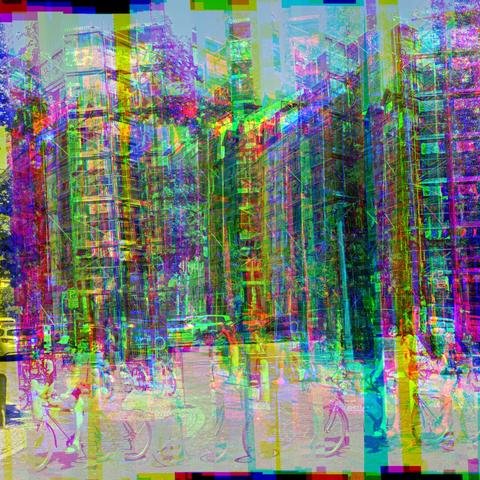 Berlin digital edited layered street photography, made with the GNU Image Manipulation Program + G'MIC-Qt filters.